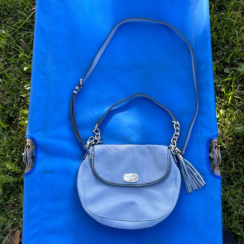 Micheal Kors cross body blue purse